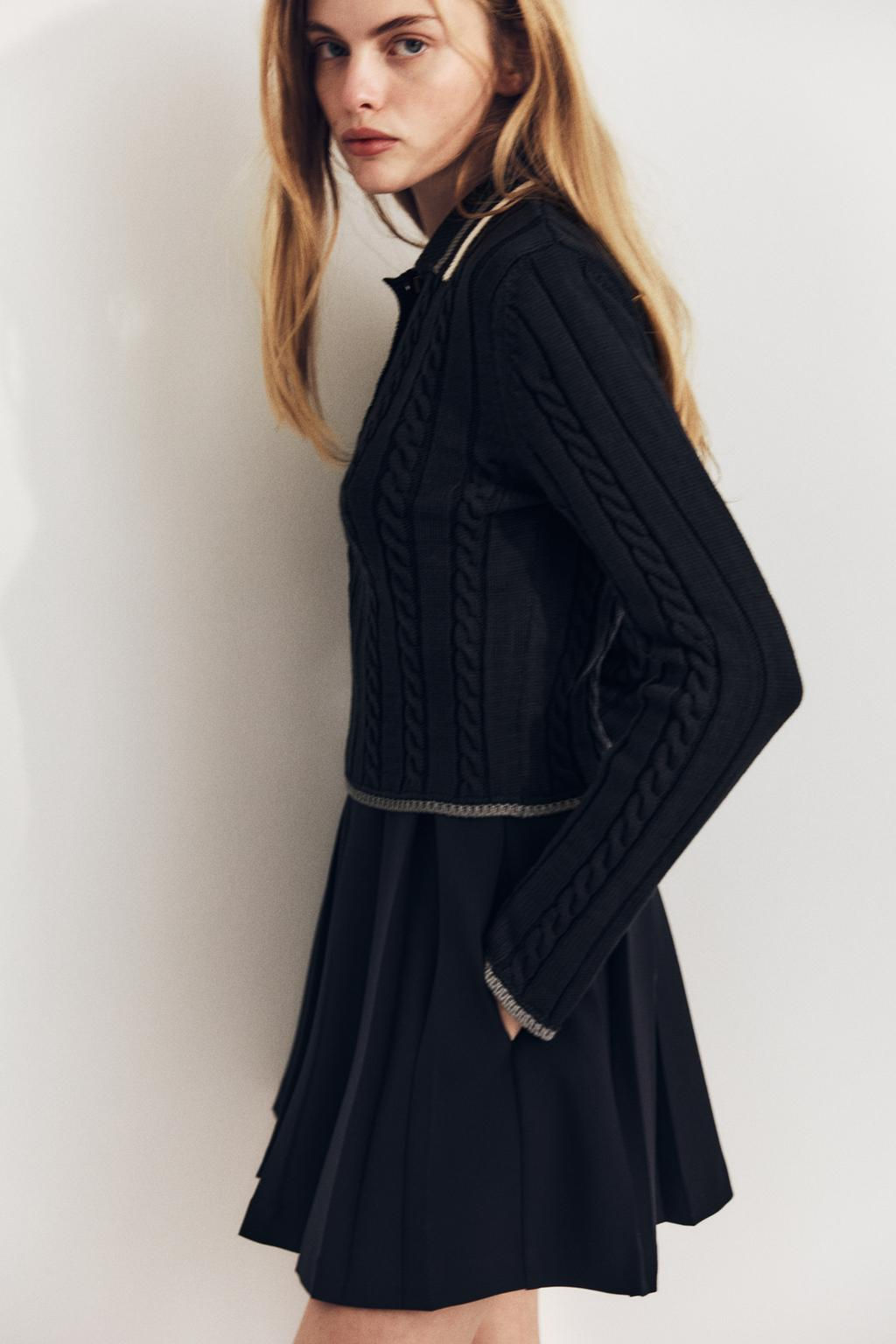 CONTRAST PIPING KNIT POLO SWEATER - Zara фото 3