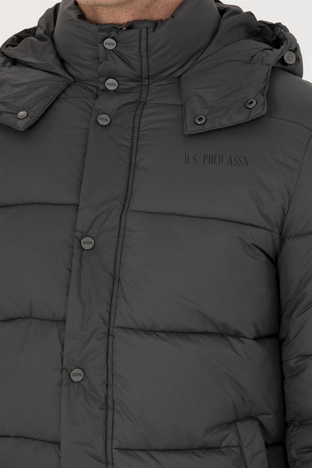 U. S. Polo Assn / Мужское пальто антрацитового цвета - U.s. polo assn фото 7