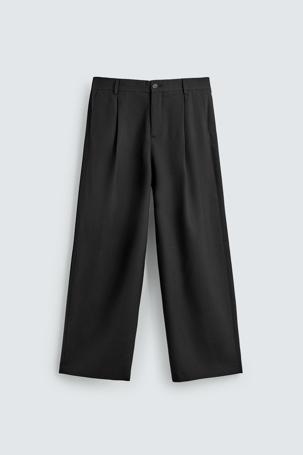 PANTAL?N RELAXED FIT PLIEGUES / Negro
