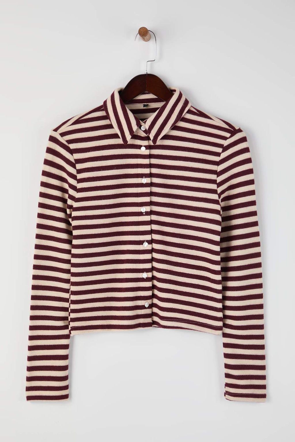 Ekru Selanik Patl? fitted/Vucuda Oturan Orme Bluz TWOAW26BZ00342