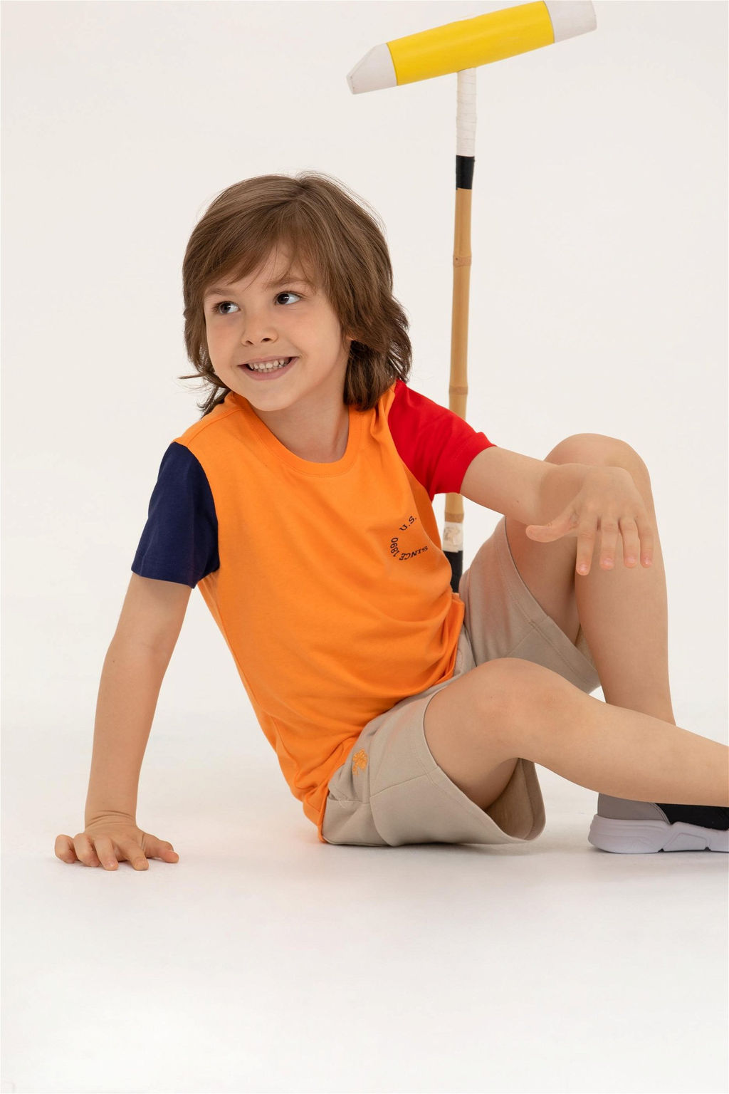 Детская оранжевая футболка с круглым вырезом Неожиданная скидка в корзине - U.s. polo assn фото 2