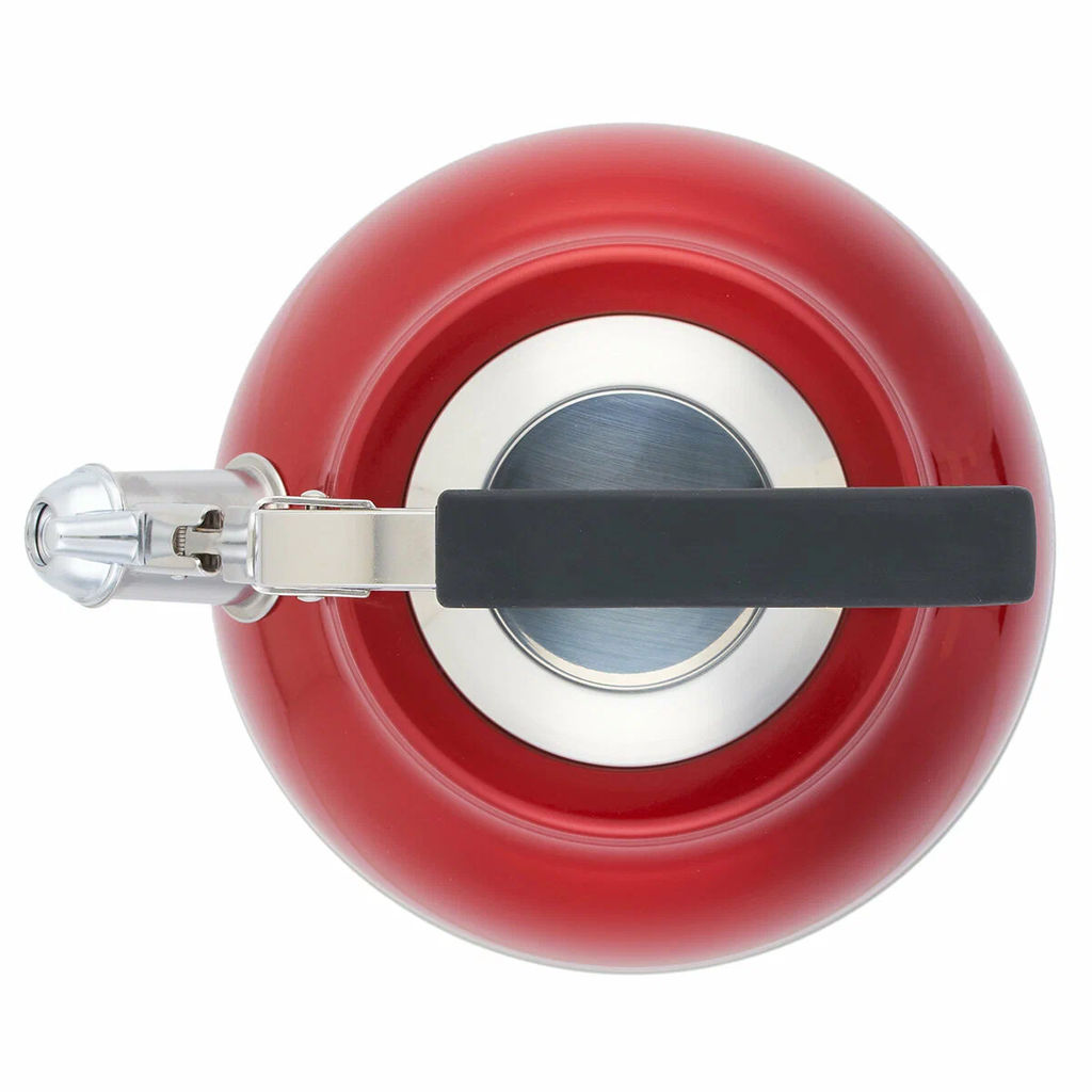 52119 GIPFELЧайник для кипячения воды CRETE 2.5л со свистком, с индукционным капсульным дном. Материал: нерж. сталь 18/10. Толщина: 0,5мм. Цвет: красный