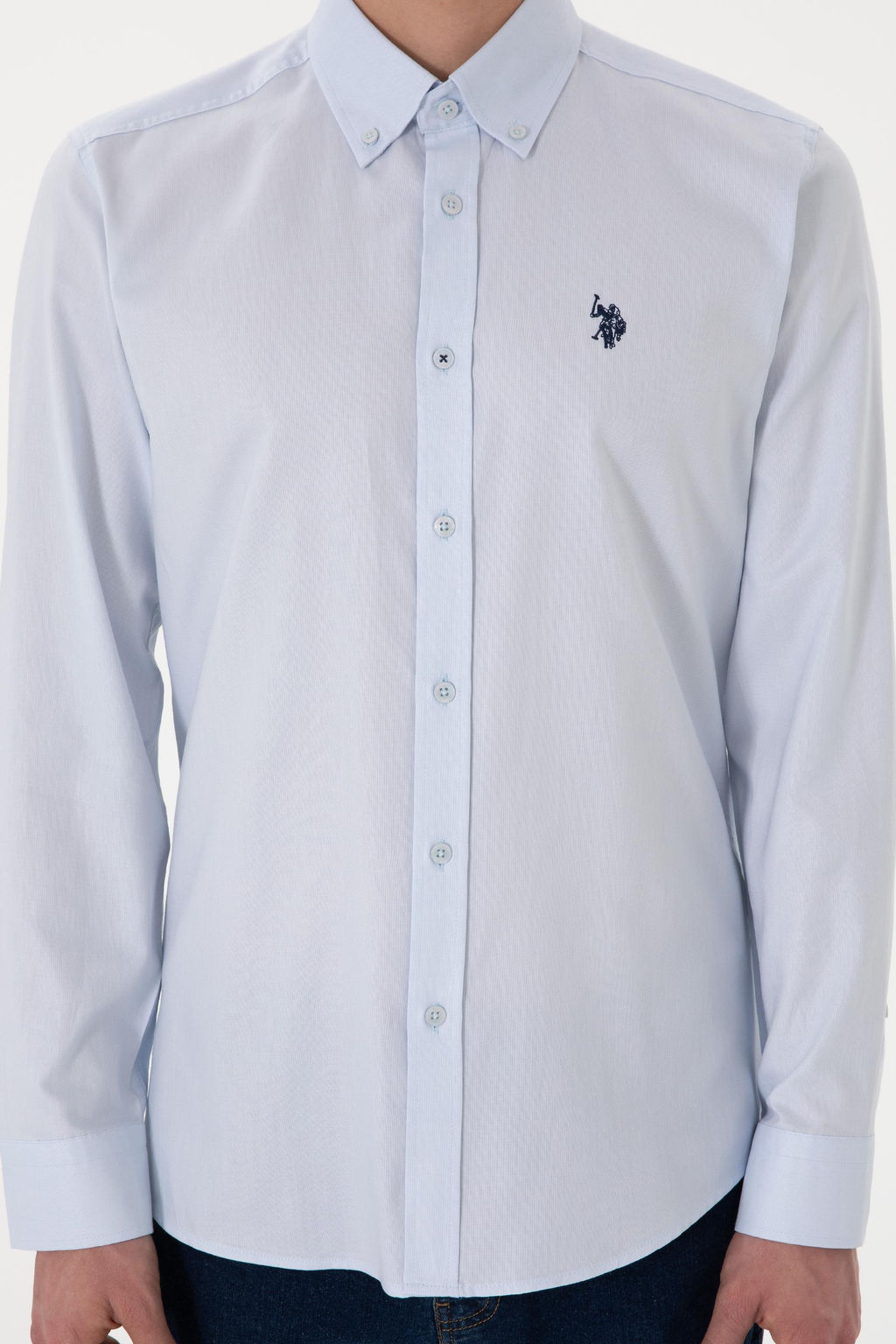 Erkek A__k Mavi Uzun Kollu Basic G_mlek - U.s. polo assn фото 6