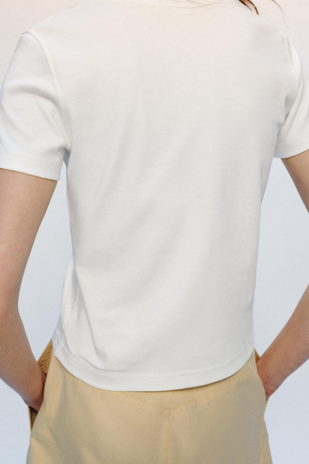 CAMISETA INTERLOCK MANGA CORTA / Blanco roto