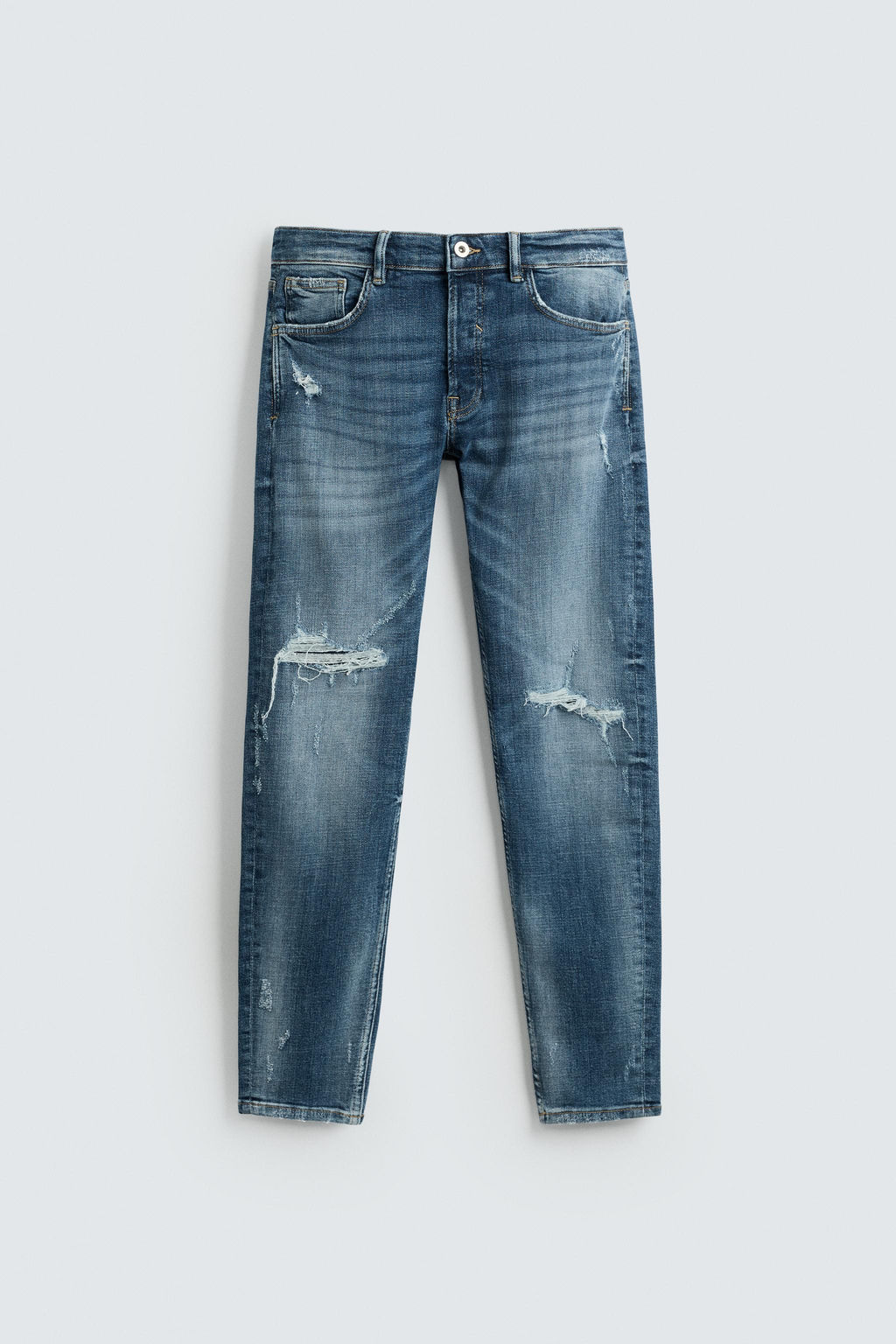 RIPPED SKINNY FIT JEANS - Zara фото 7