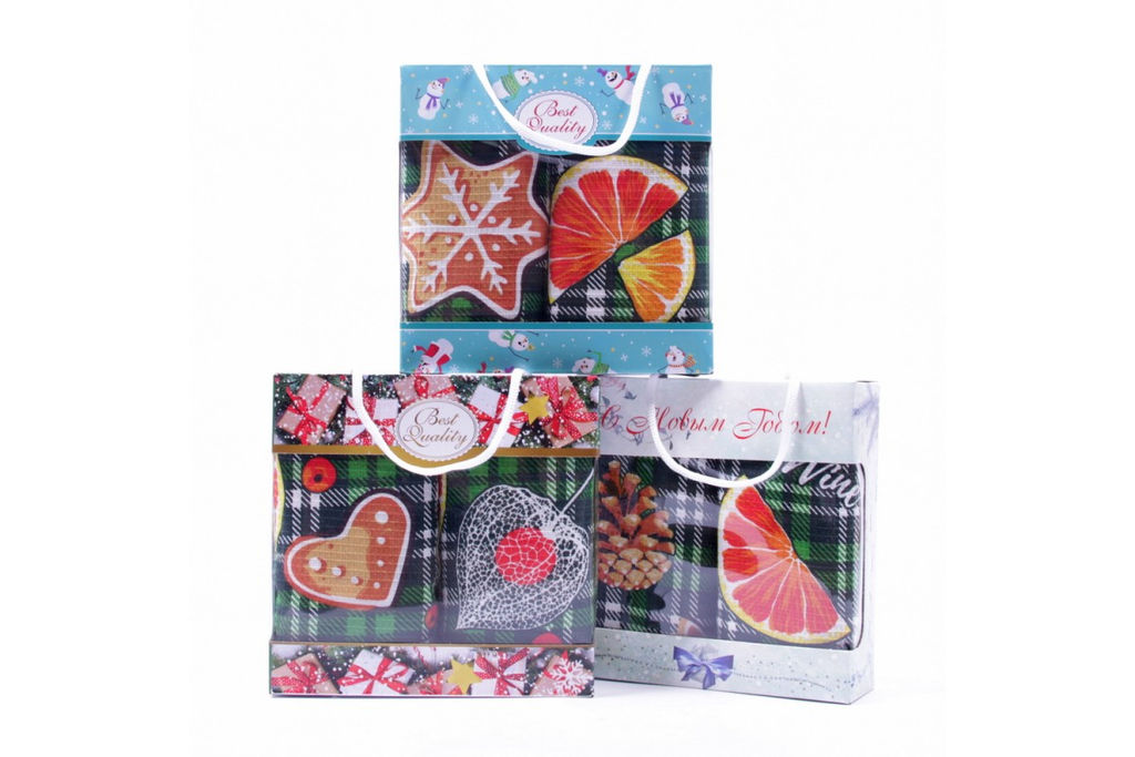 Набор вафельных полотенец 40х75 (2 шт.) в сумочке ПВ 484 тдл (500026/1)