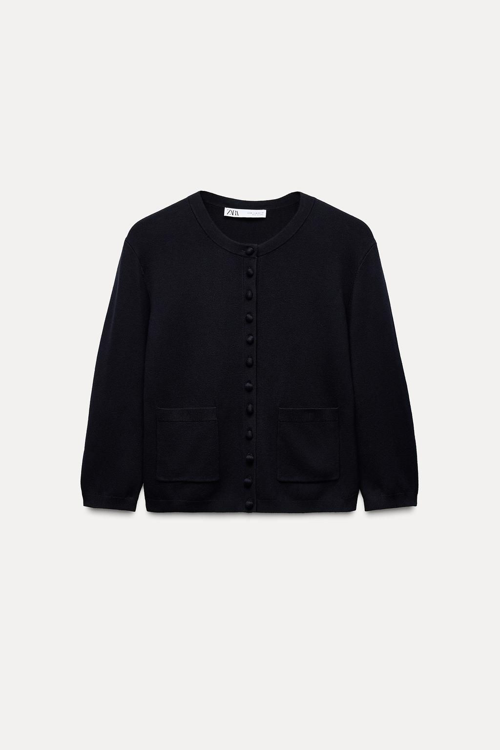 PLAIN KNIT 3/4 SLEEVE CARDIGAN - Zara фото 5