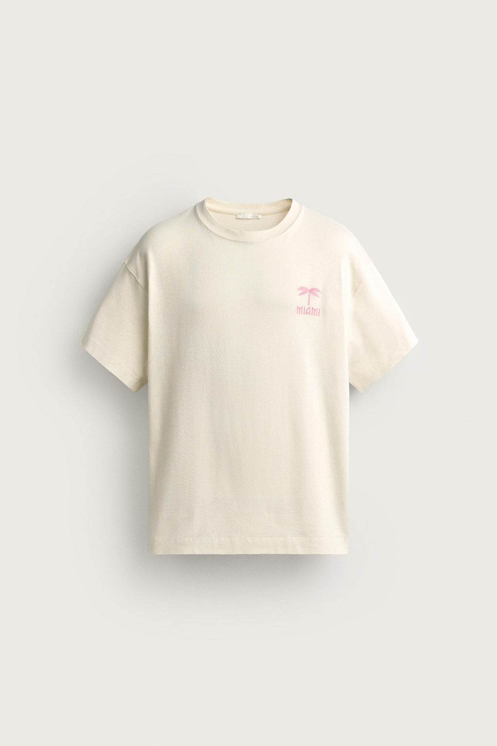 CAMISETA RELAXED FIT PARCHE MIAMI / Blanco - Zara фото 5
