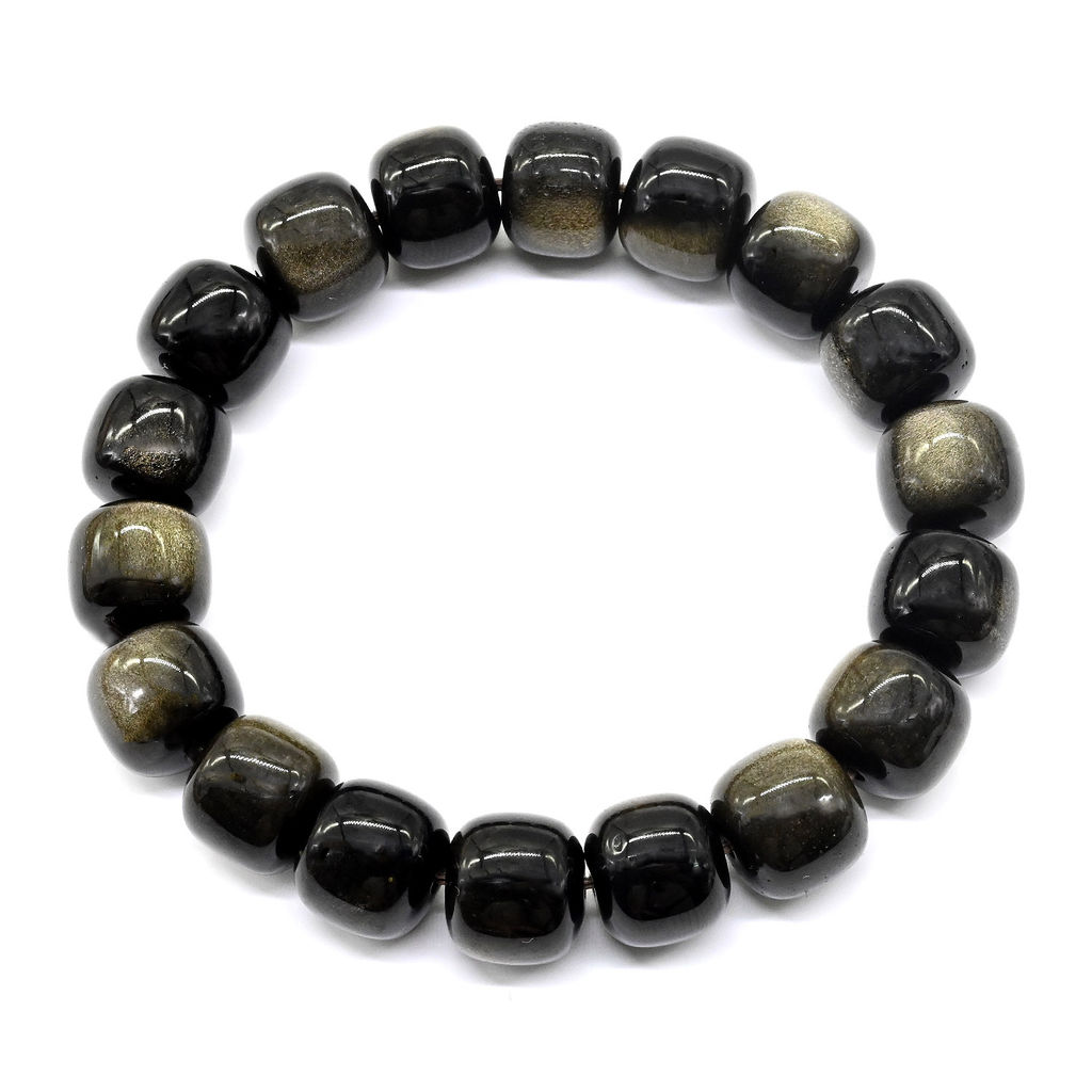 Обсидиан золотистый браслет рондель 12*11мм