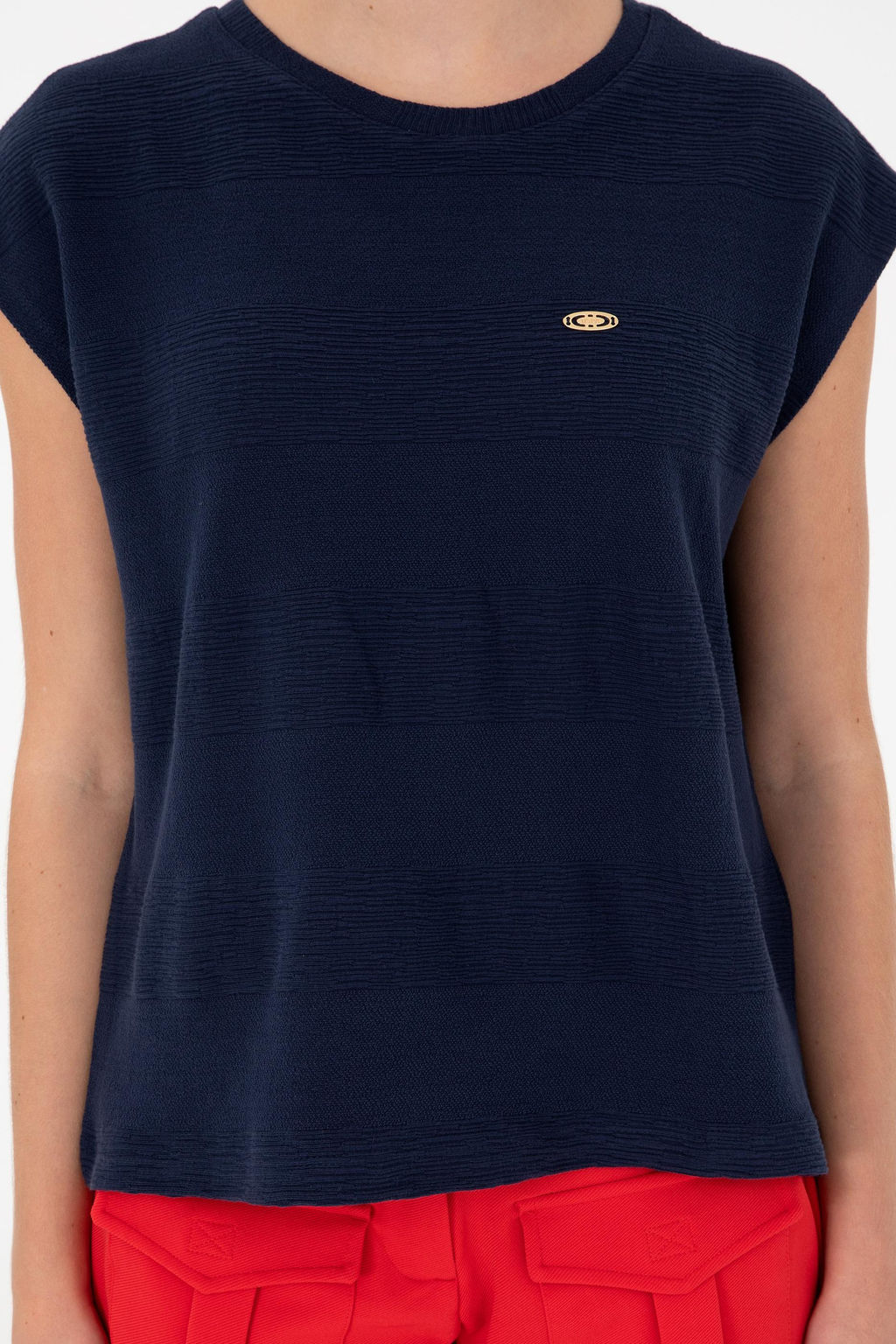 Женская темно-синяя футболка Неожиданная скидка в корзине - U.s. polo assn фото 6