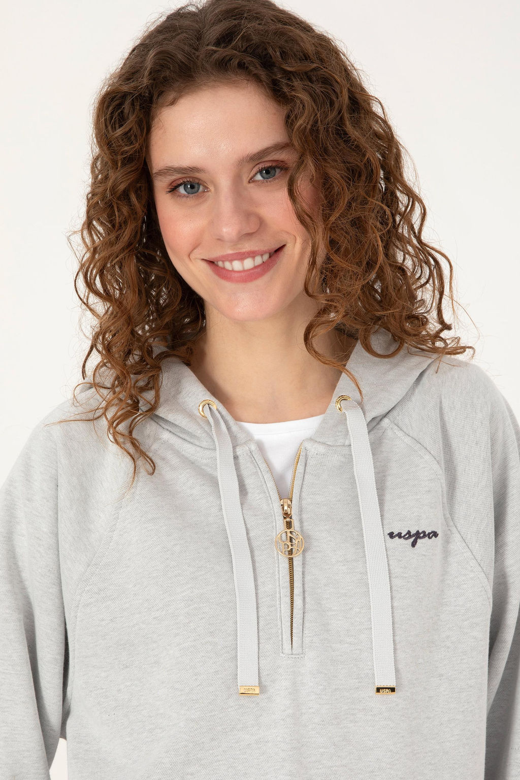 Kad_n Gri Melanj Basic Sweatshirt - U.s. polo assn фото 2