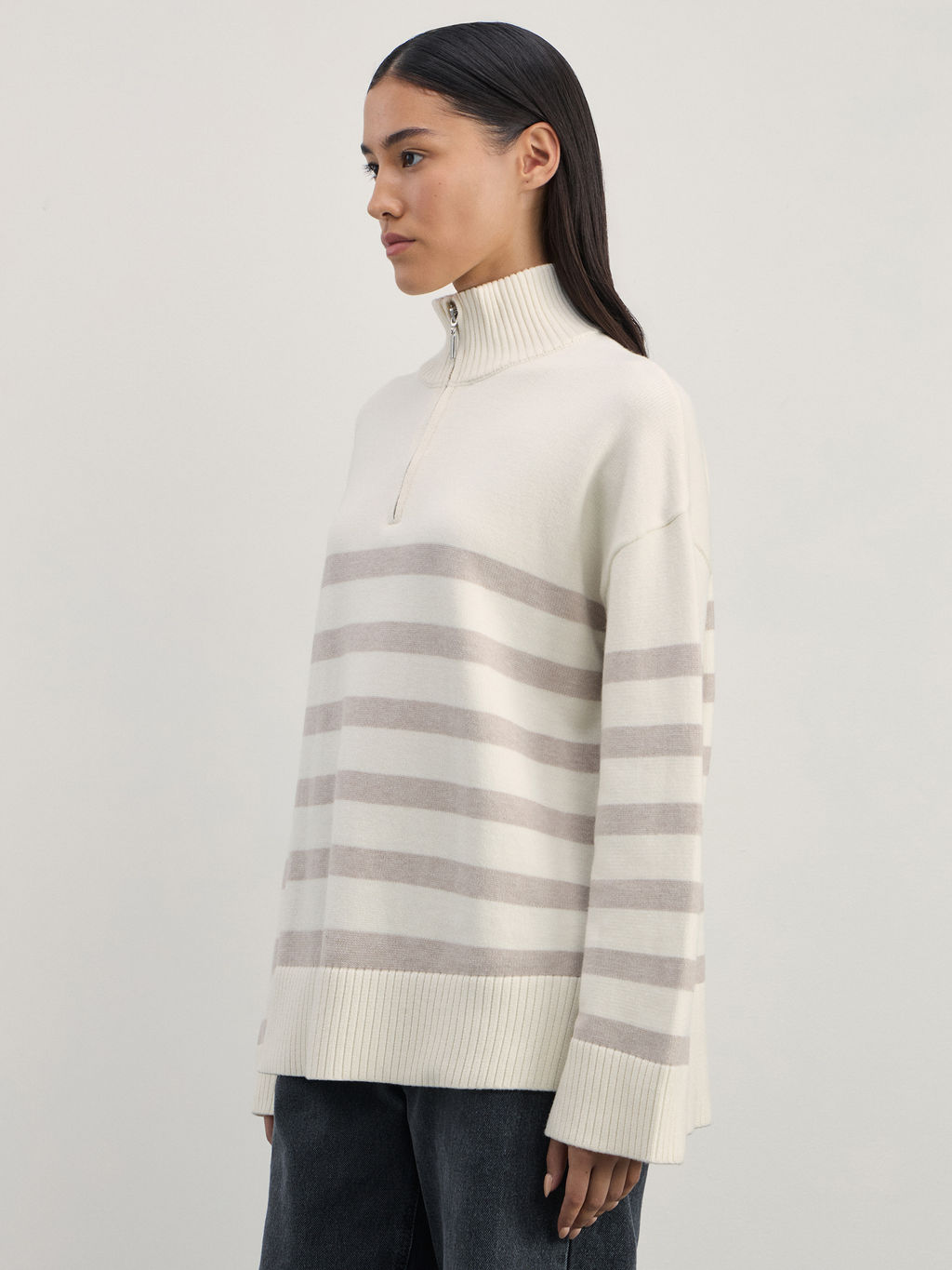 Джемпер на молнии в полоску / Zarina  фото 4