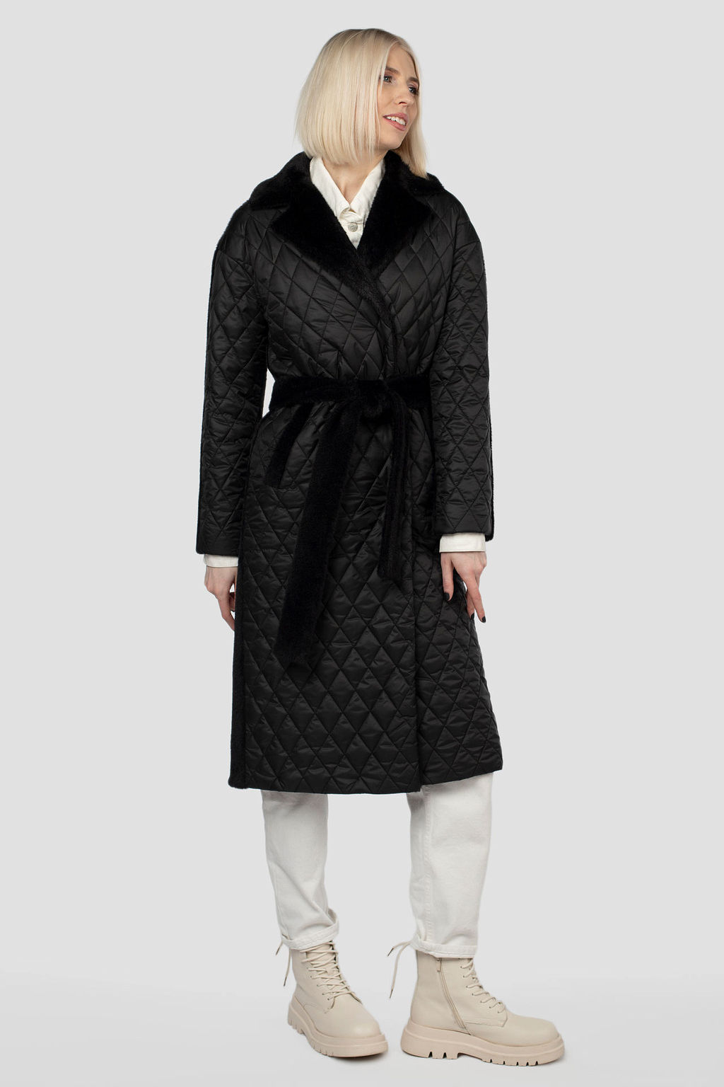 Пальто женское демисезонное (пояс) - El podio фото 2