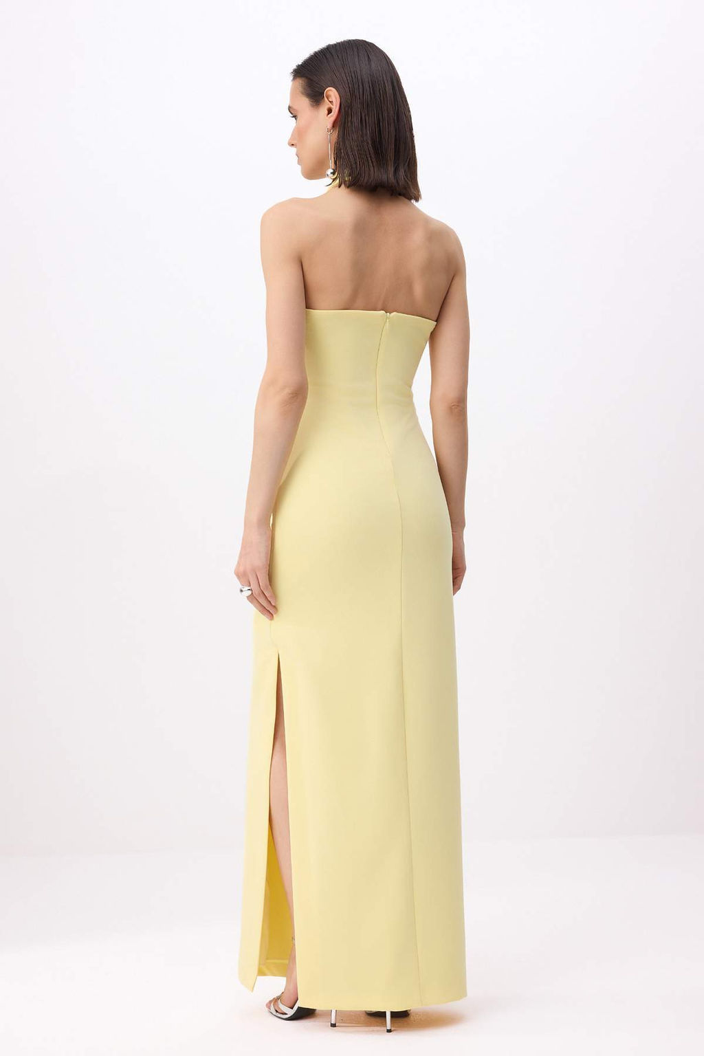 Sar? Derin V Yakal? Dokuma Maxi Abiye & Mezuniyet Elbisesi TPRSS26AE00077