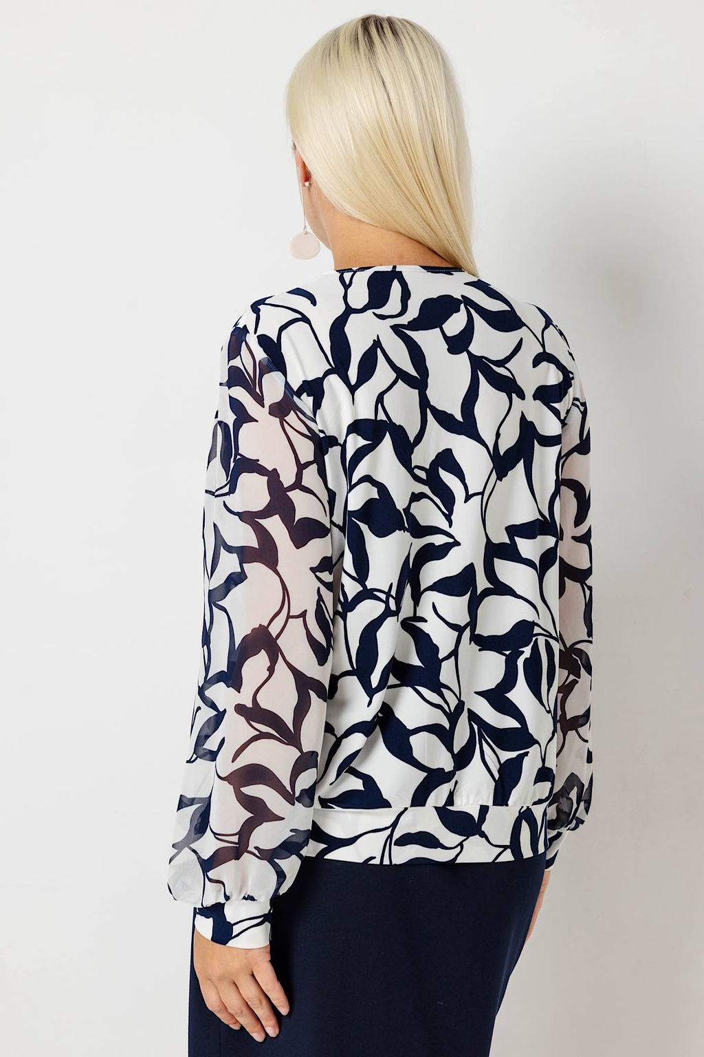 Блузка женская 3055/11/Белый, синий - Rise фото 4