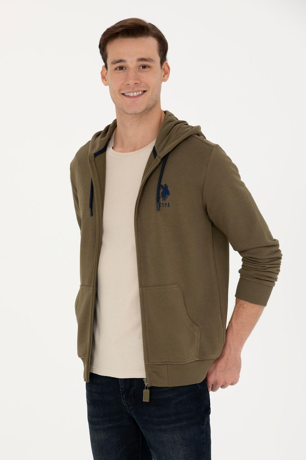 Мужской свитшот цвета хаки Неожиданная скидка в корзине