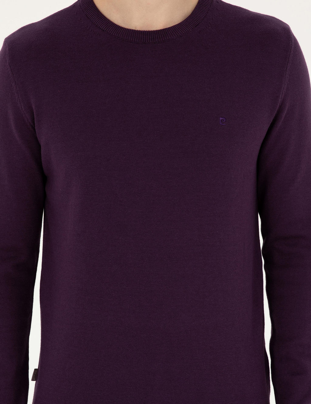 Mor Slim Fit Bisiklet Yaka Basic Triko Kazak - Pierre cardin фото 6