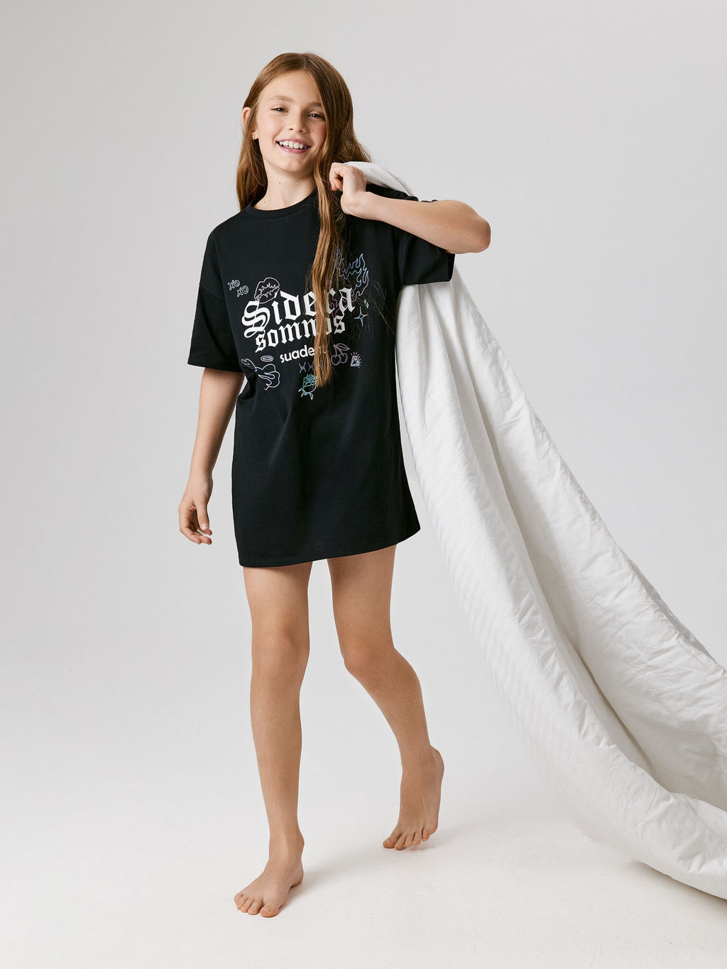 ACOOLA / Ночная сорочка детская для девочек Satti25 черный