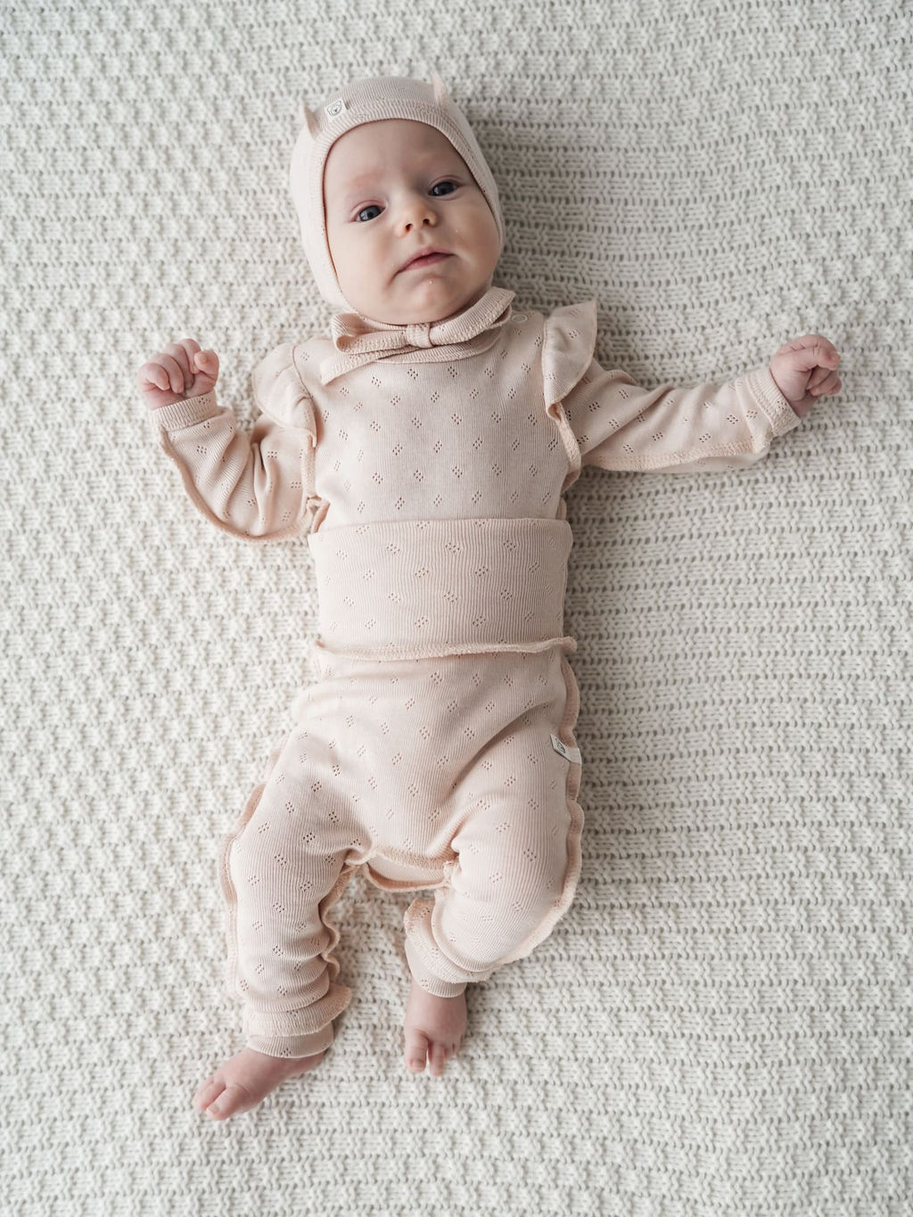 Ползунки Нюд из ажурного хлопка 0+ - Bungly фото 6