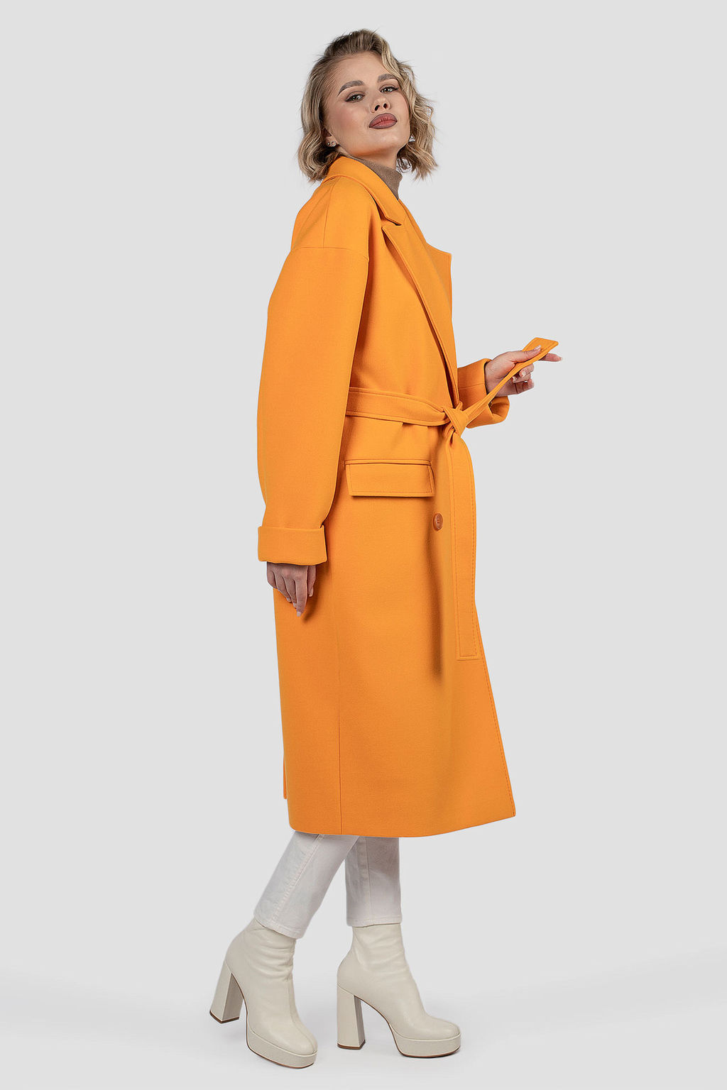 01-11855 Пальто женское демисезонное (пояс) - El podio фото 5