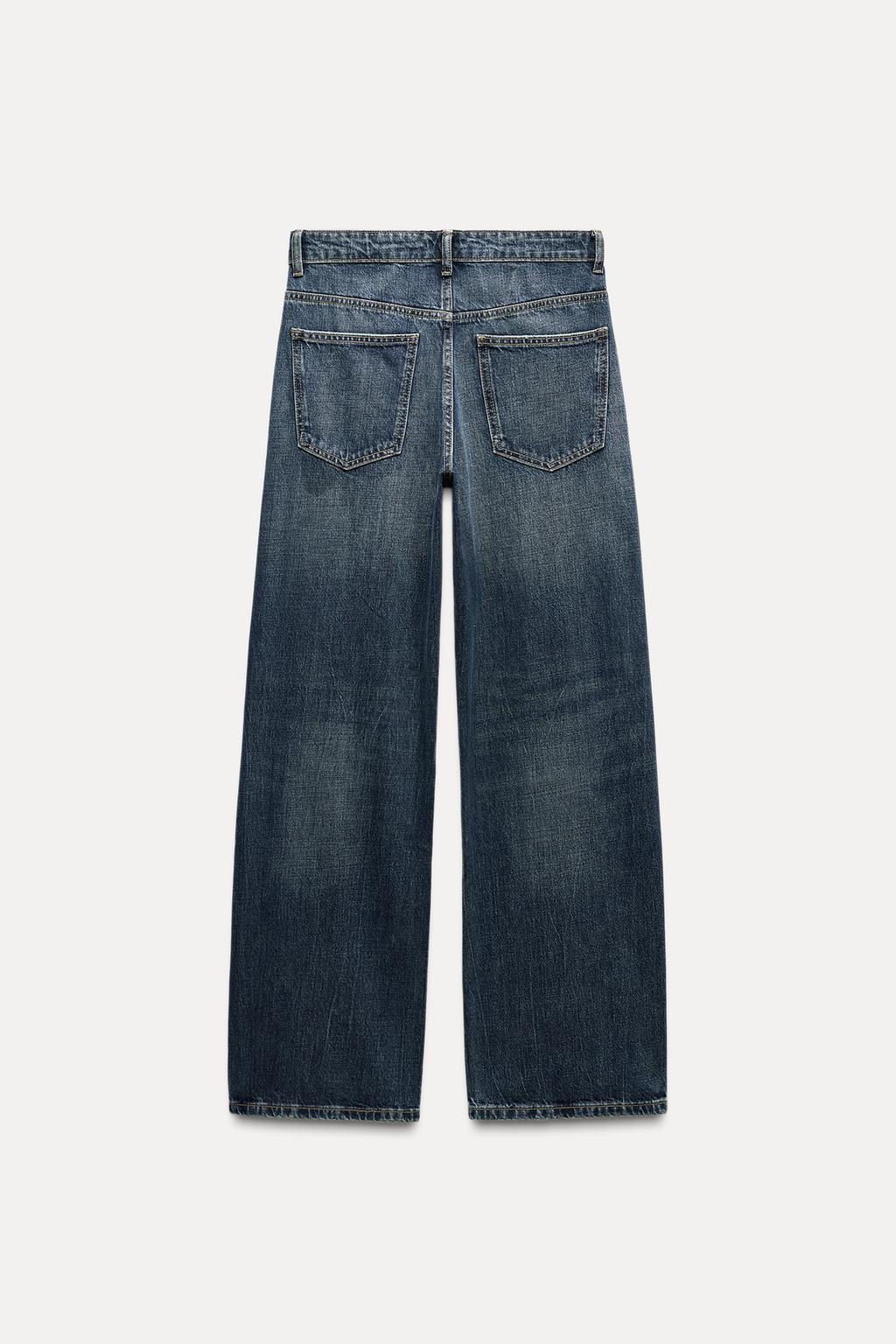 RELAXED MID-WAIST RHINESTONE JEANS - Zara фото 7