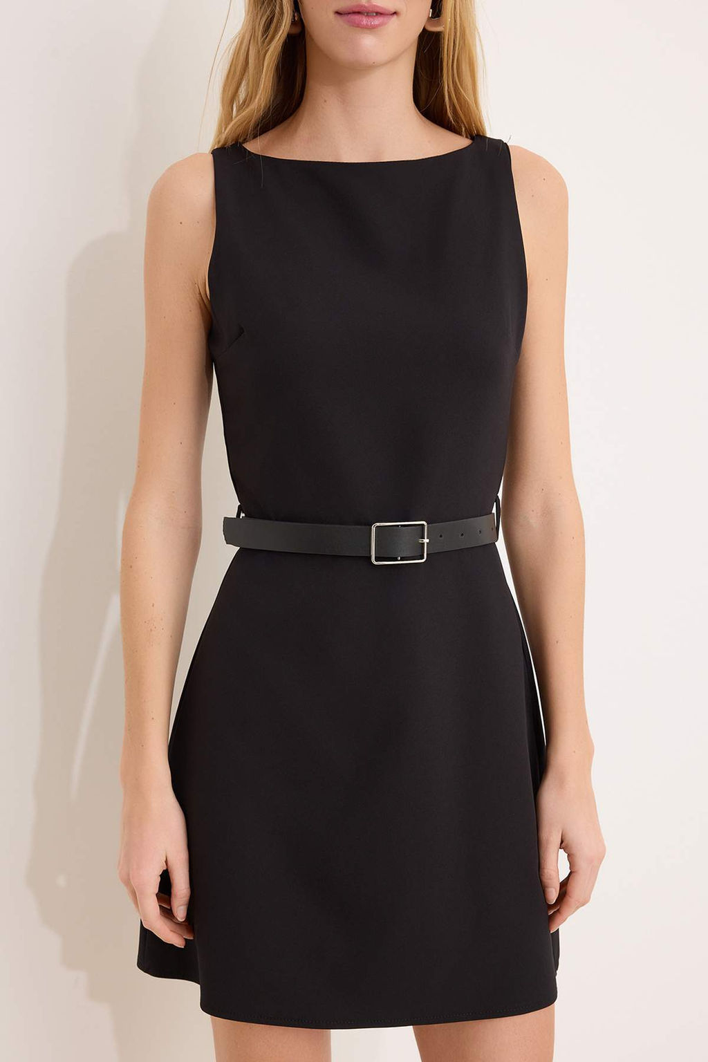 Wardrope Essentials Siyah Midi Dokuma Elbise TWOSS26EL00288 - Trendyolmilla фото 3