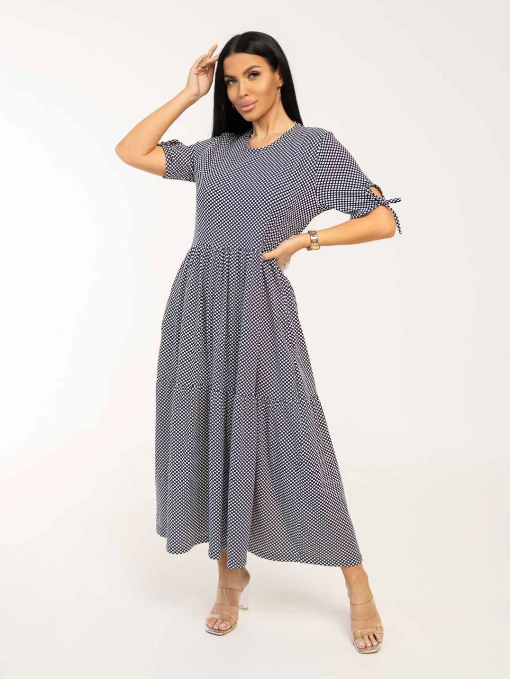 Платье женское, цвет черный белый - Барболета фото 5