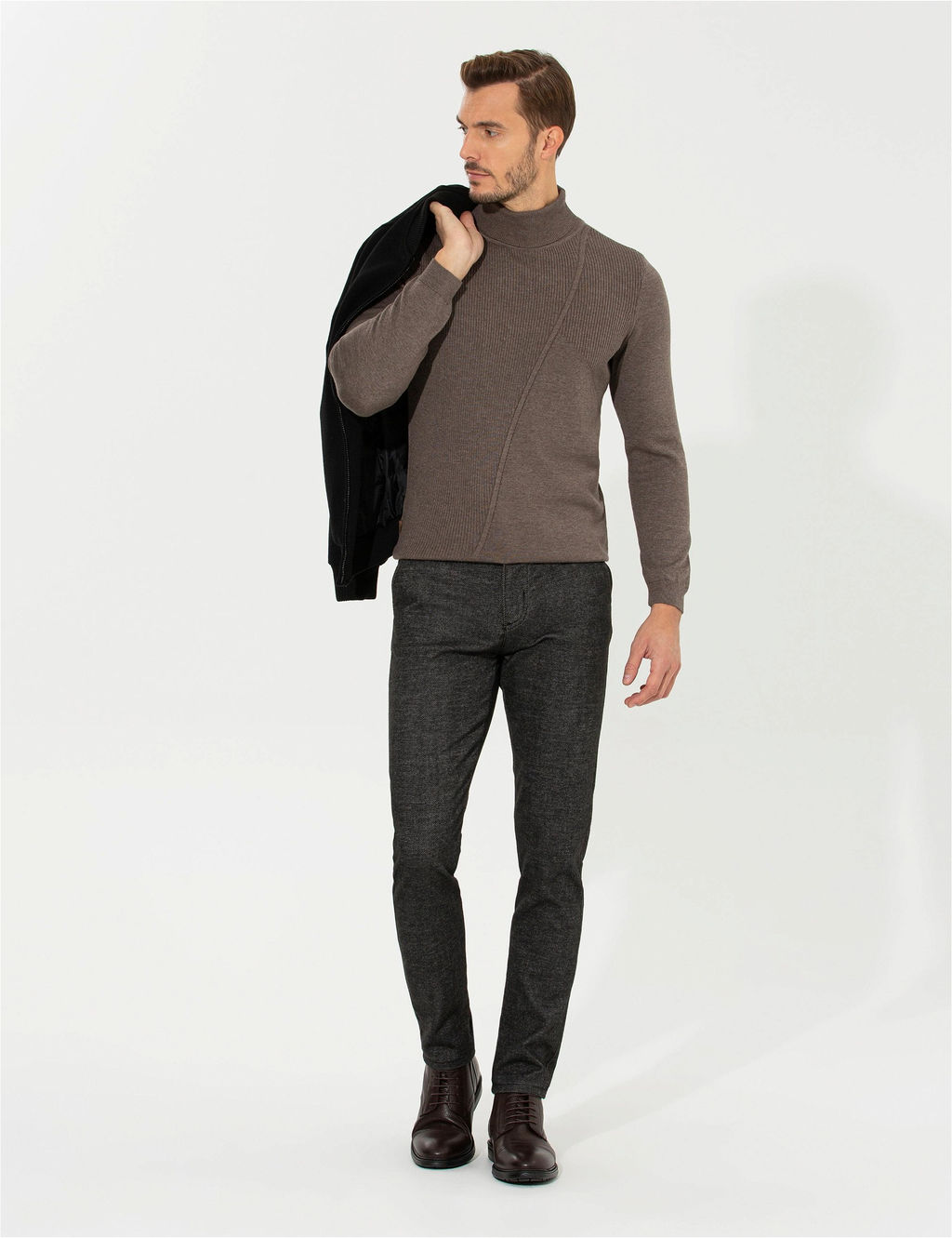 Vizon Melanj Slim Fit Bal_k__ Yaka Triko Kazak - Pierre cardin фото 4