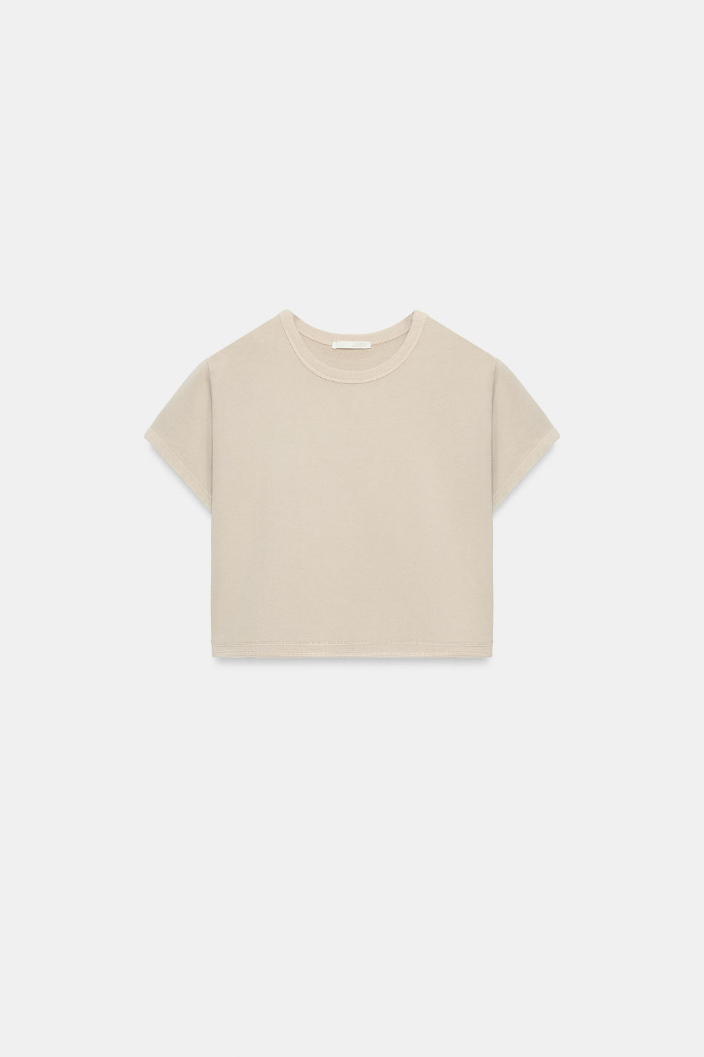 CAMISETA CORTA EFECTO LAVADO / Piedra - Zara фото 4