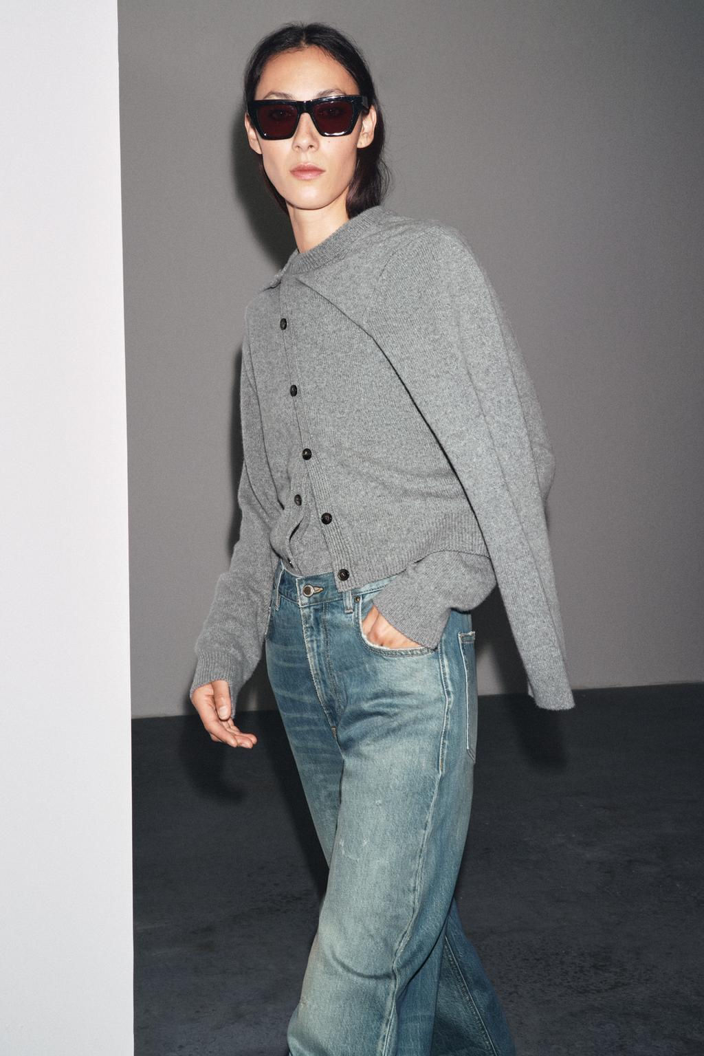 CASHMERE AND WOOL BASIC CARDIGAN - Zara фото 7
