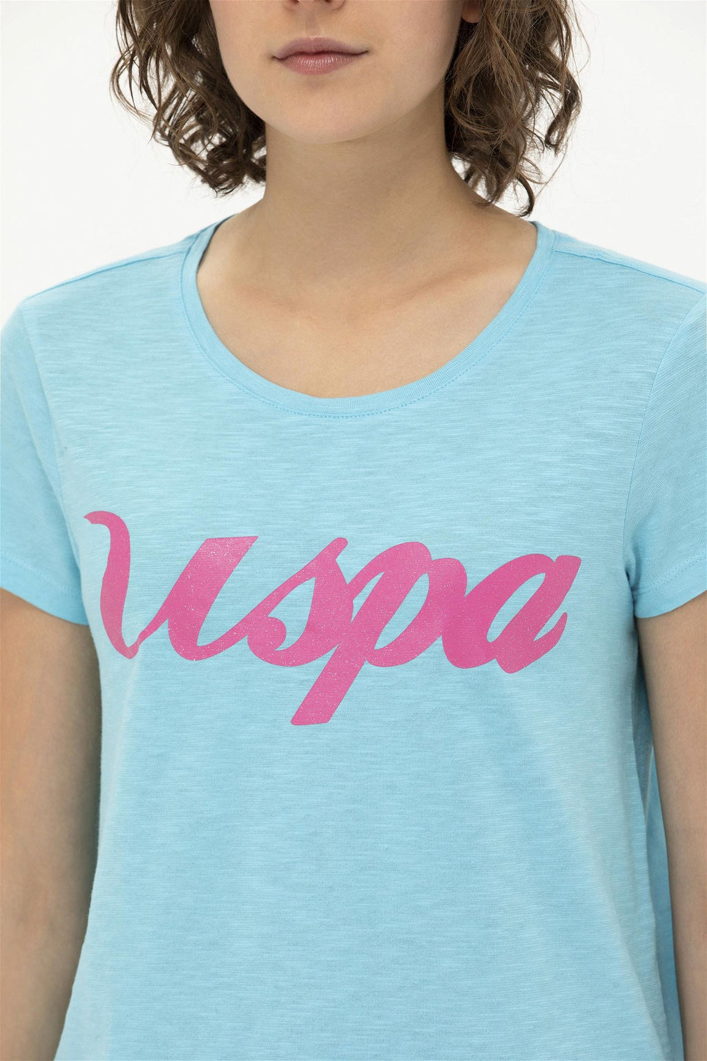 Женская бирюзовая футболка с круглым вырезом Неожиданная скидка в корзине - U.s. polo assn фото 7