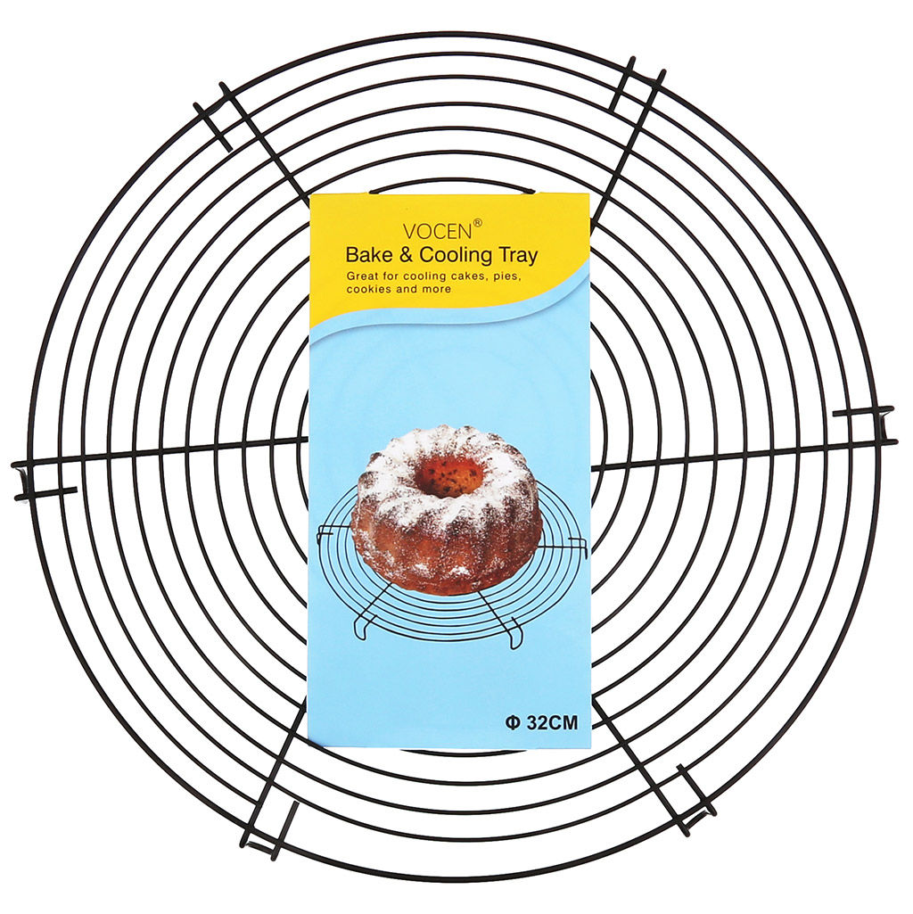 Решетка для глазирования и охлаждения кондитерских изделий, д30см h2,7см, (31,8х30х2,7см), металл, окрашенный, цвет - черный (Китай) - Домашняя мода фото 3