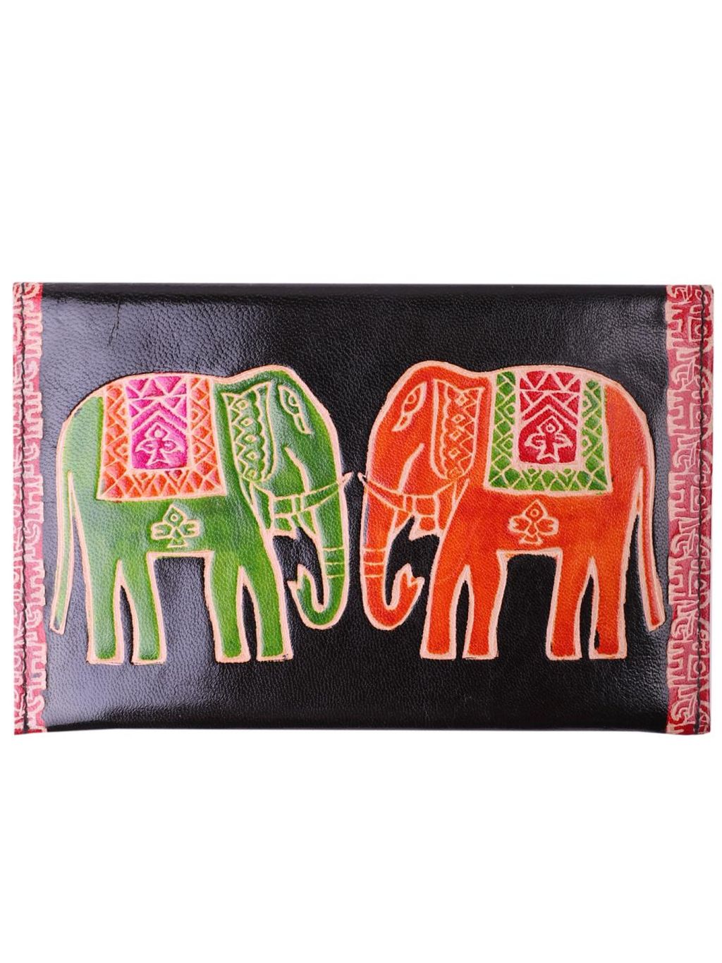 Кошелек кожа ручной принт № 180/42