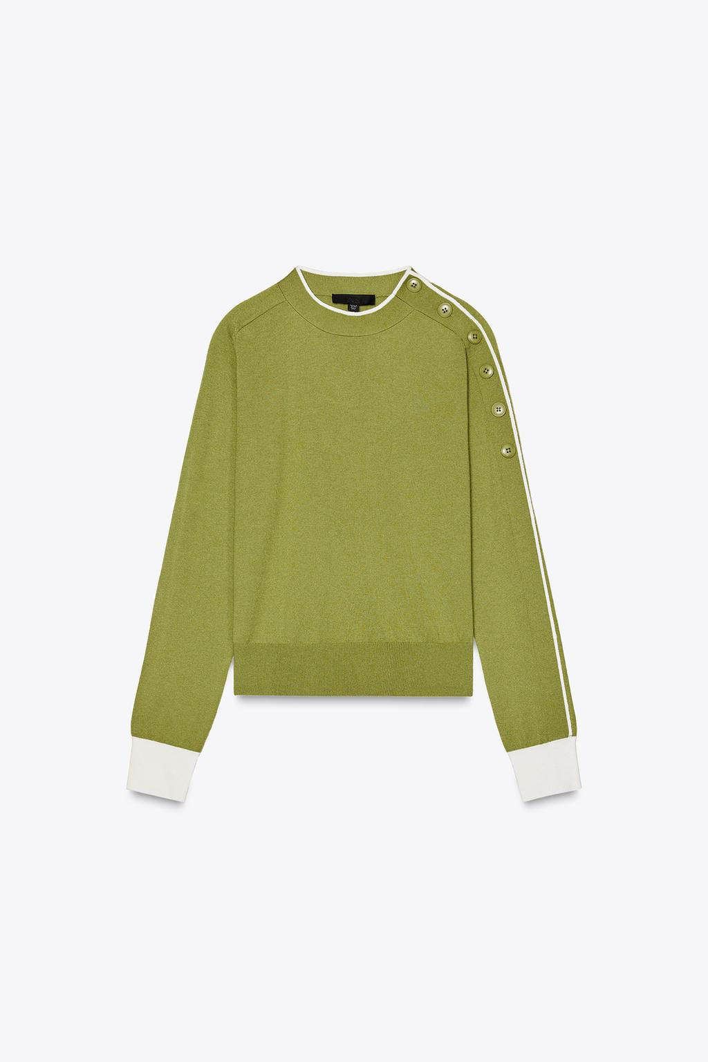 KNIT SWEATER WITH SHOULDER BUTTONS - Zara фото 5