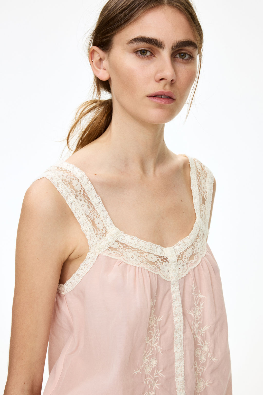 Top en mezcla de viscosa con detalles bordados - H&m фото 3