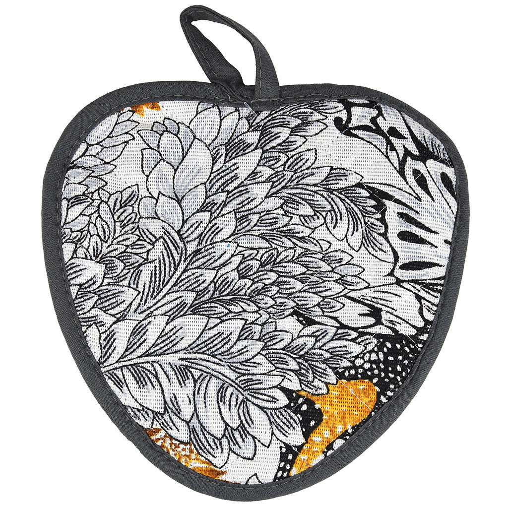 Прихватка с запахом 20х20см Жозефина, вид 2, форма Клубника, рогожка 171г/м2, хлопок 100%, наполнитель - ватин 280г/м2, на пластмассовом подвесе, Домашняя мода (Россия)  фото 3