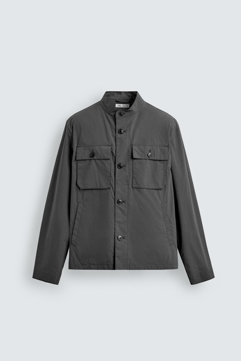 SOBRECAMISA ALGOD?N BOLSILLOS / Gris medio - Zara фото 7