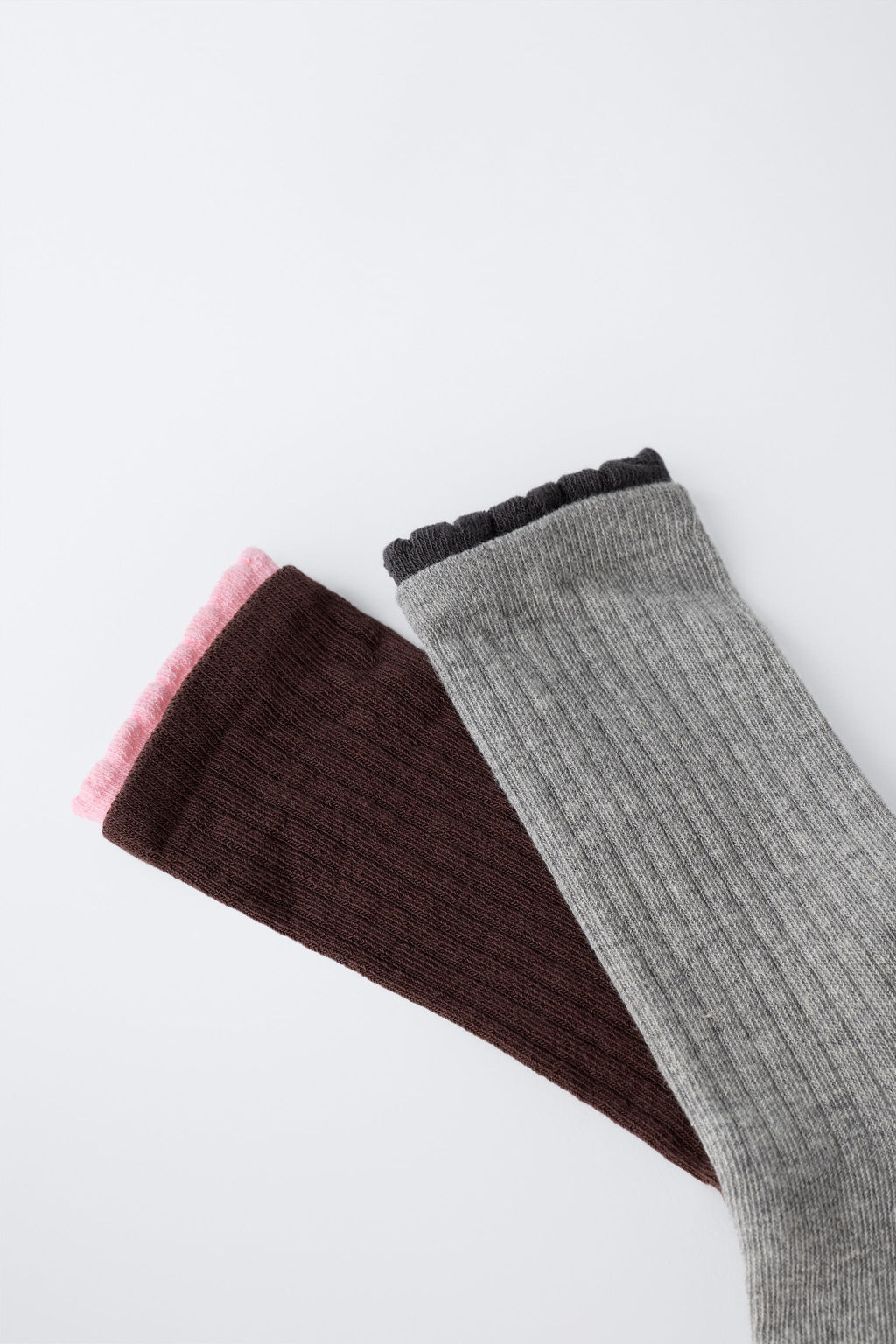 PACK OF TWO DOUBLE-EFFECT LONG SOCKS - Zara фото 3