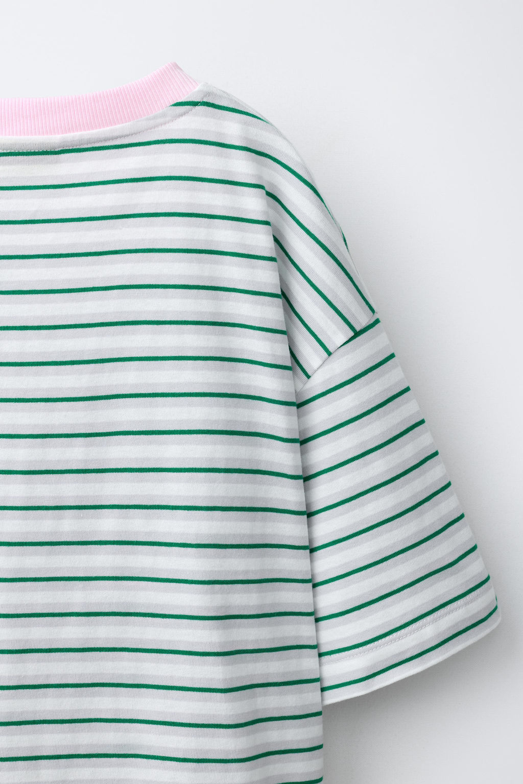 CAMISETA RAYAS BORDADO PENN  / Verde - Zara фото 4
