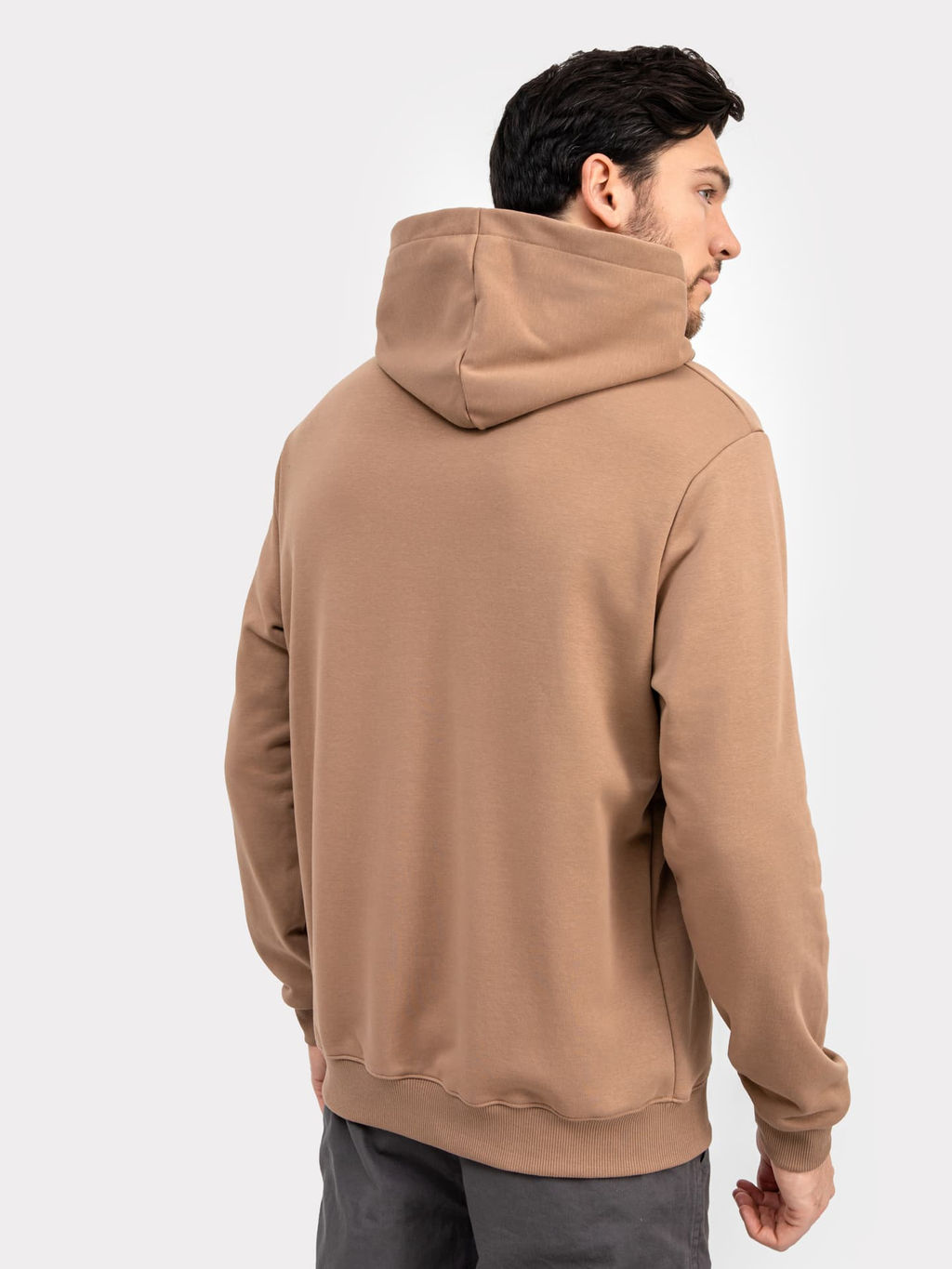 Худи мужское в коричневом цвете карамель 121751-2