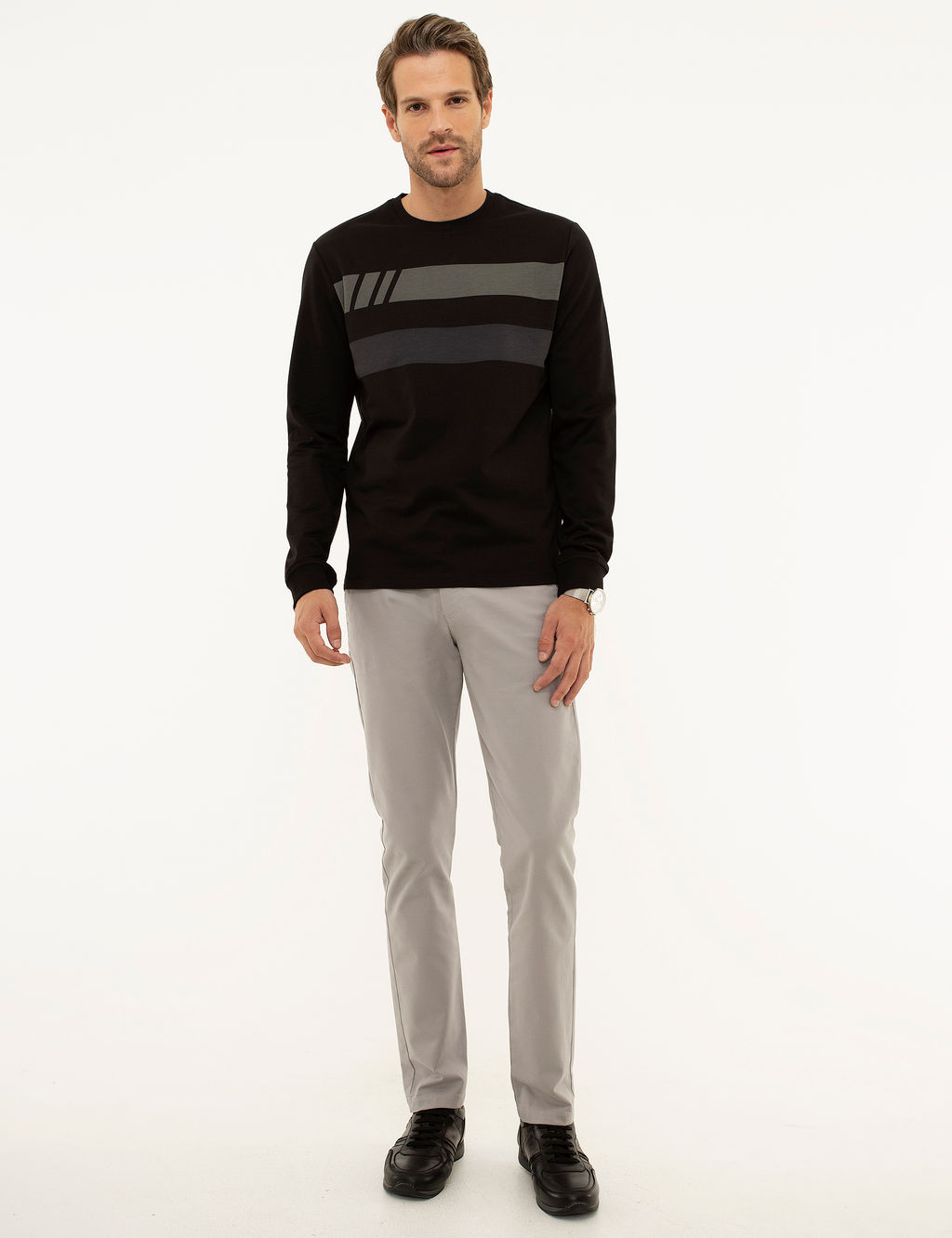 Gri Slim Fit Chino Pantolon