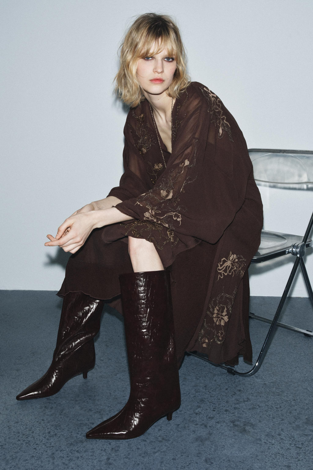 KITTEN HEEL BOOTS - Zara фото 7