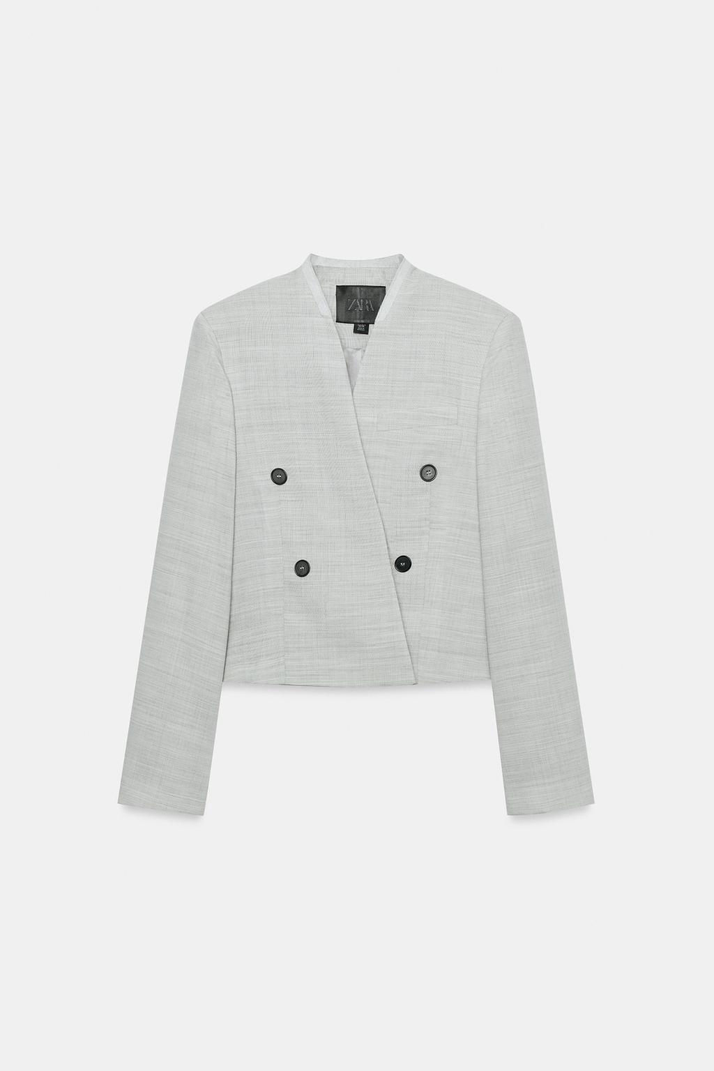 BLAZER CROPPED ZW COLLECTION LIMITED EDITION / Gris claro - Zara фото 13