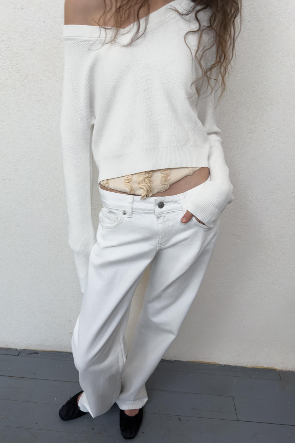 JERSEY PUNTO CUELLO PICO / Blanco - Zara фото 10