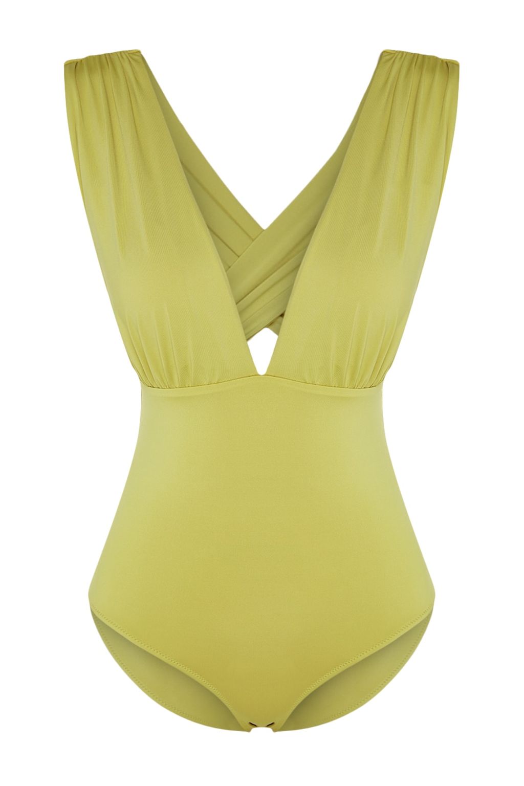 Yag Yesili Derin Dekolteli Drapeli Normal Paca Mayo TBESS23MA00277 - Trendyolmilla фото 6