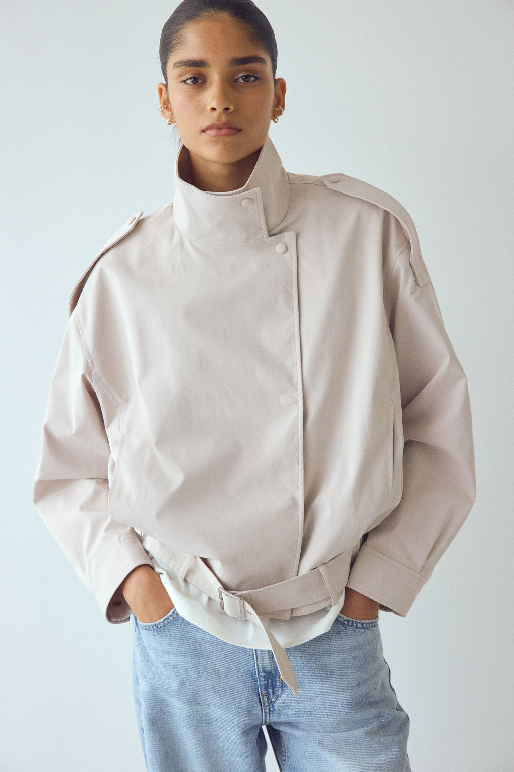 Cazadora oversize con cintur?n - H&m фото 3