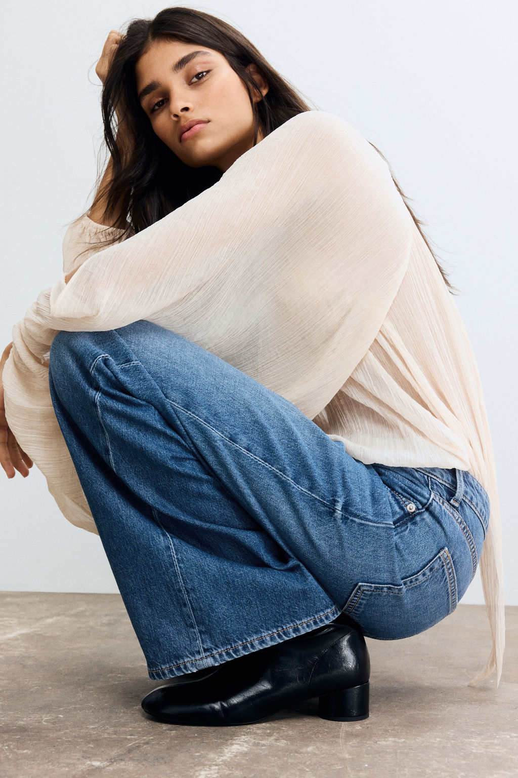 Wide Ultra High Jeans - H&m фото 9