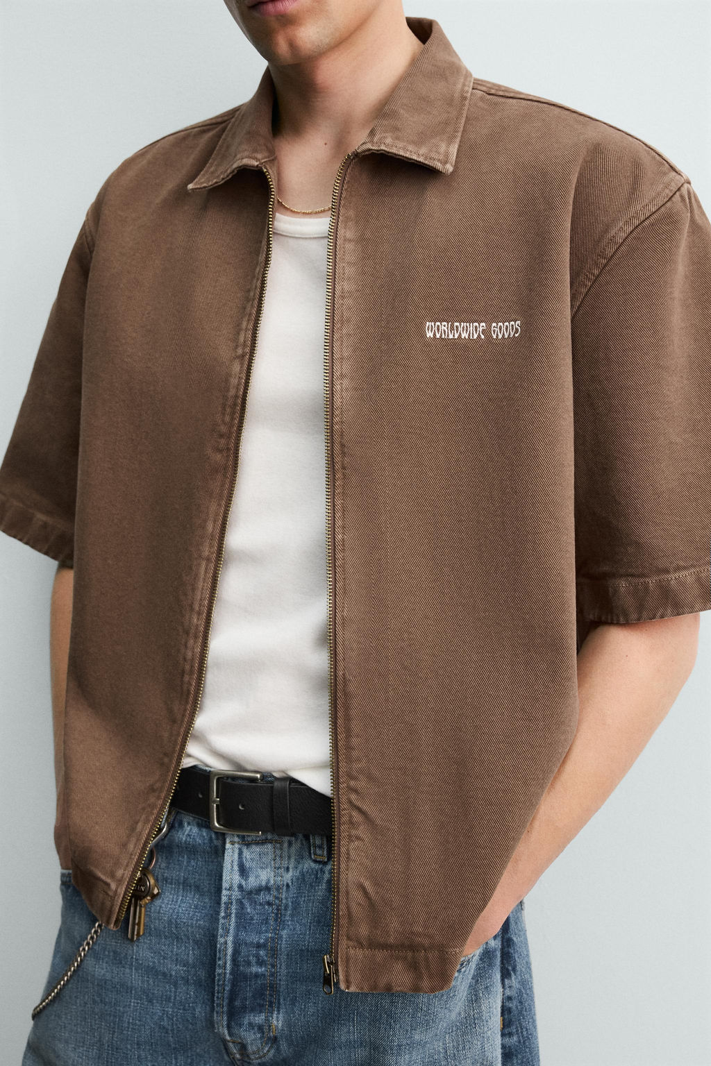 SOBRECAMISA RELAXED FIT CREMALLERA / Marr?n - Zara фото 7