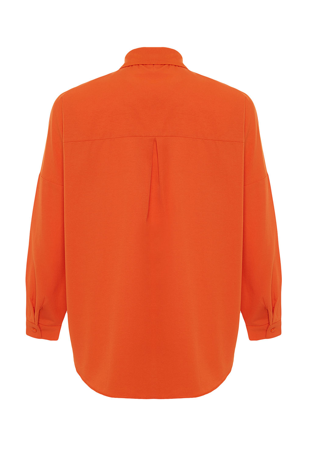Turuncu Pamuklu Oversize Genis Kal?p Dokuma Gomlek TWOSS22GO0669