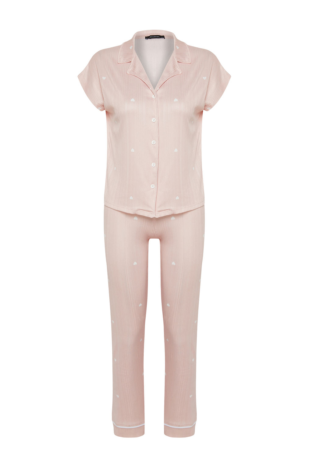 Trendyolmilla Pembe 5li Kusakl? Kurdele/Fiyonklu Fitilli Sortlu Orme Sabahl?kl? Pijama Tak?m? THMSS24PT00380  фото 9